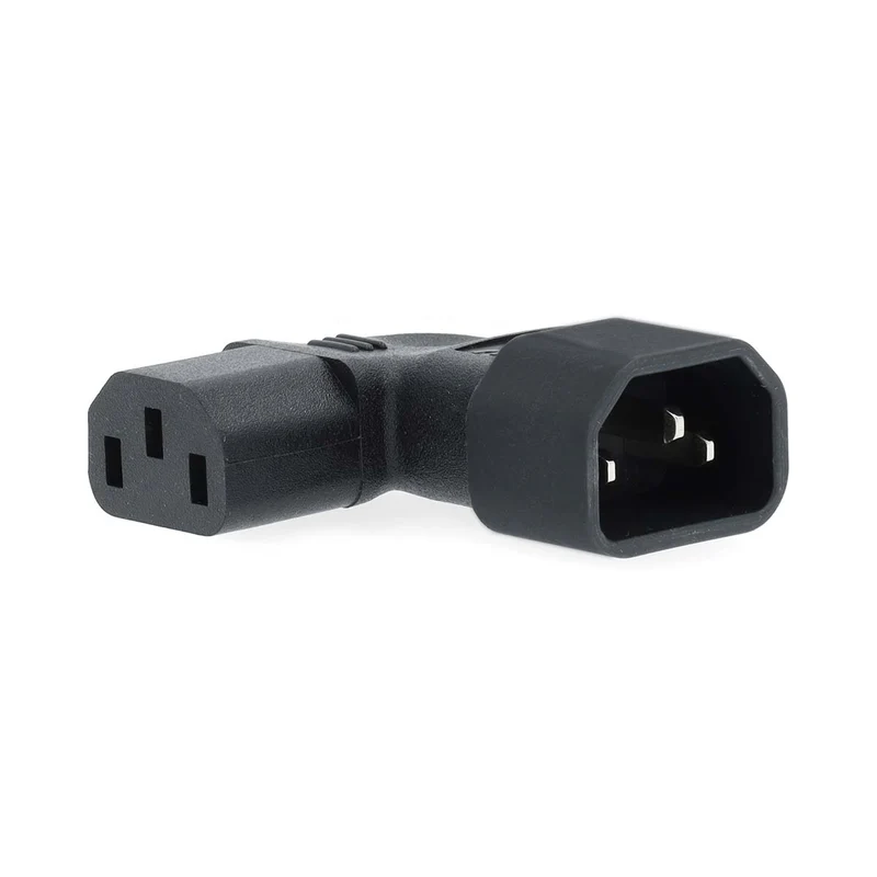 Verlengstekker IEC-320-C13 - IEC-320-C14 - Links Gehoekt
