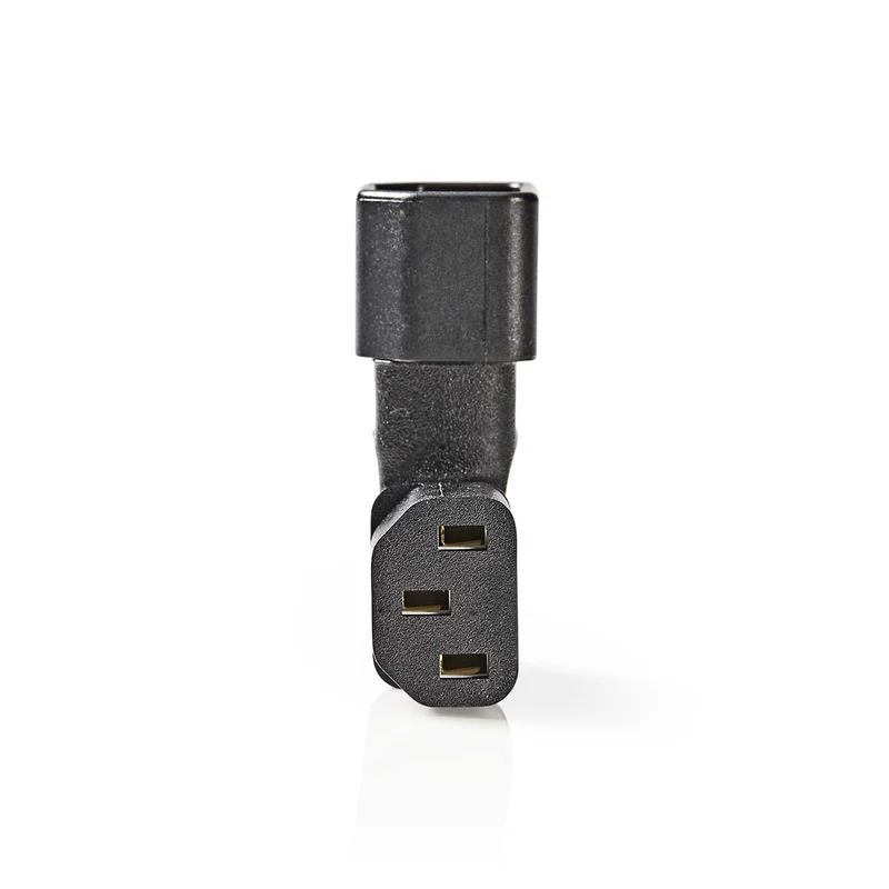 Verlengstekker IEC-320-C13 - IEC-320-C14 - Links Gehoekt