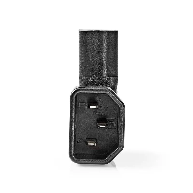 Verlengstekker IEC-320-C13 - IEC-320-C14 - Links Gehoekt