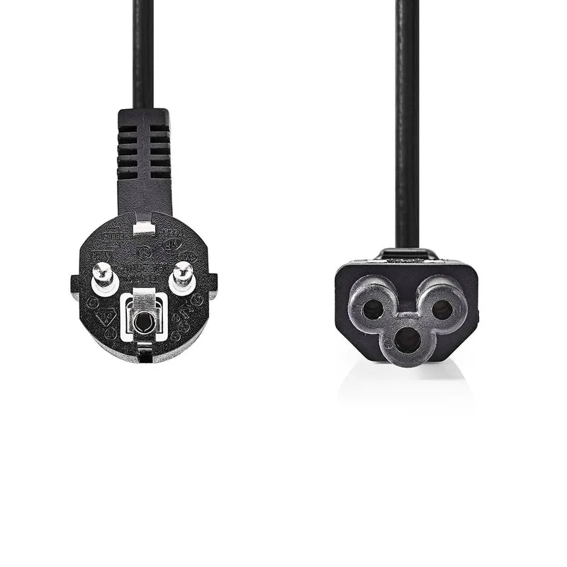 Stroomkabel Type F (CEE 7/7) Male - IEC-320-C5 - Gehoekt