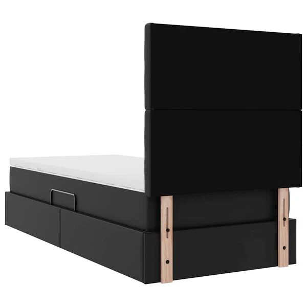 vidaXL Storage Bed with Mattress Black 90 x 190 cm, Faux Leather
