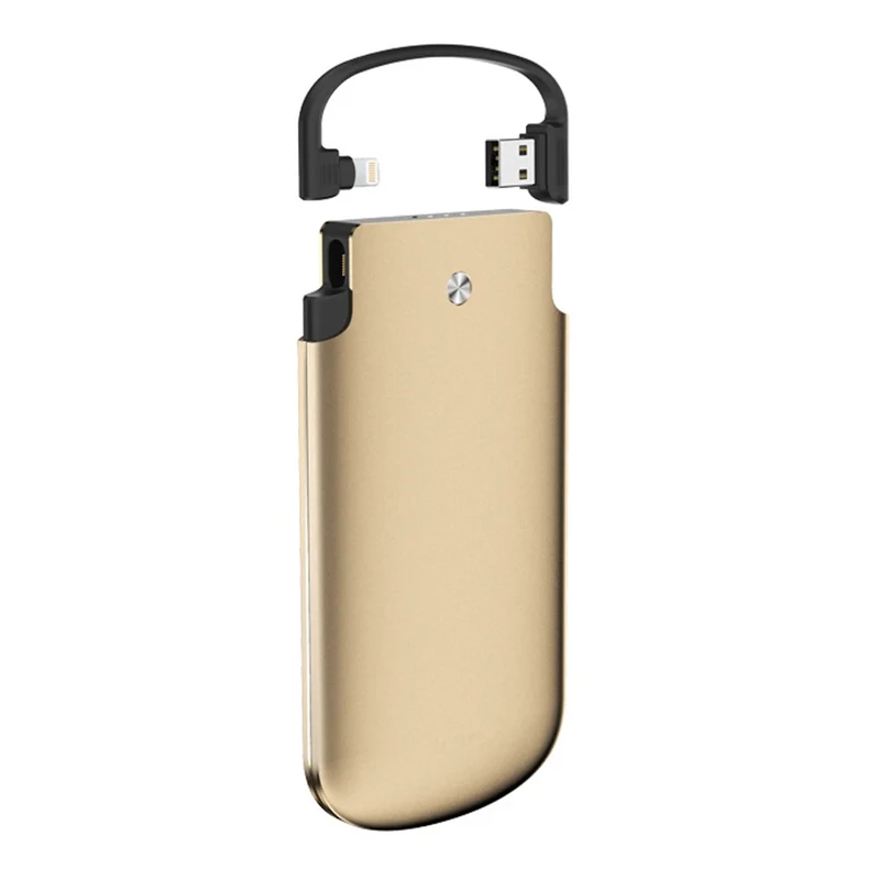 Zikko PowerBag, 6000 mAh iPhone og iPad powerbank, MFI Lightning cable, Gold
