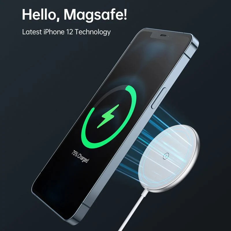 Choetech 15W Magsafe Qi Trådløs Oplader 1 meter, Hvid