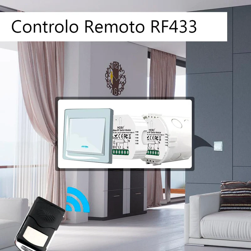 Moes Módulo Interruptor de Luz Inteligente 1 canal - Smart Zigbee + RF433