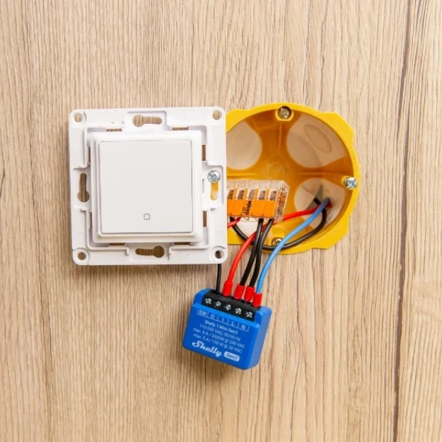 Shelly 1 Mini Gen3 - Módulo para Interruptor 1 botão ou Portão de Garagem 8A WiFi/BT
