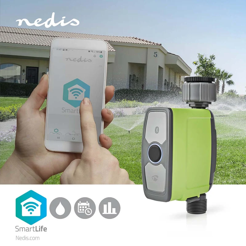 Nedis Controlador de água / Rega inteligente Bluetooth