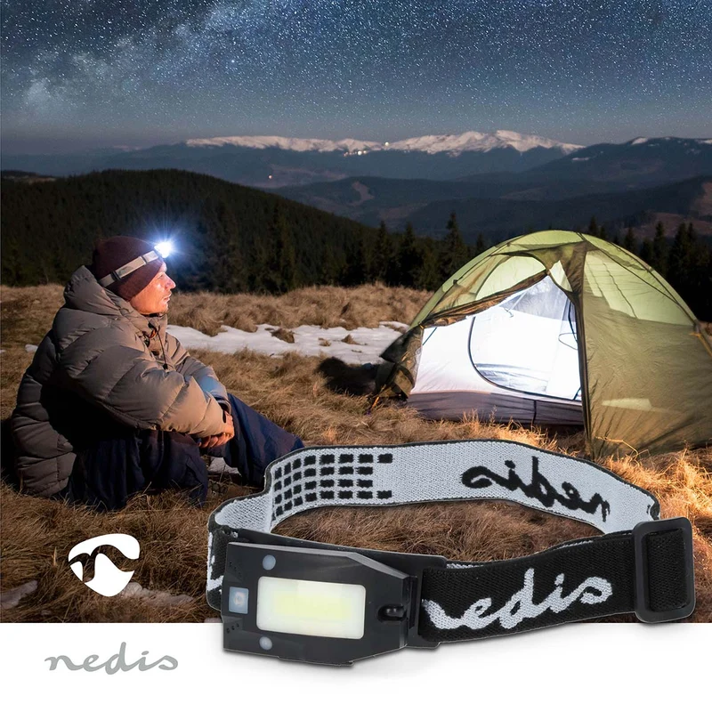 LED hoofdlamp Batterij Gevoed / USB Gevoed - 3.7 V DC - Nominale lichtstroom: 180 lm