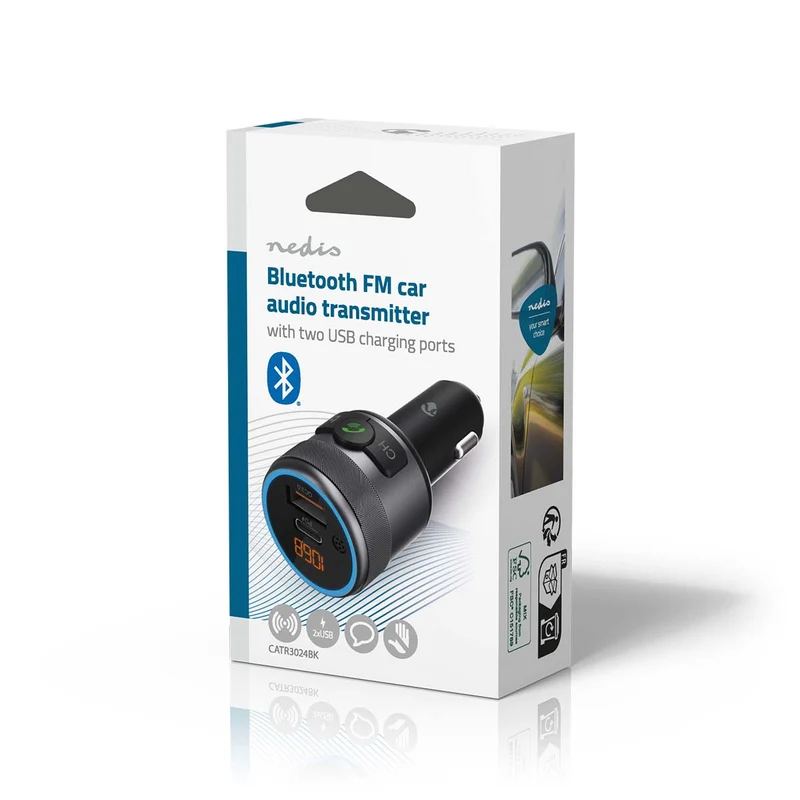 FM-Audiotransmitter voor Auto Gefixeerd - Handenvrij bellen / Luidsprekerfunctie - 1.00"