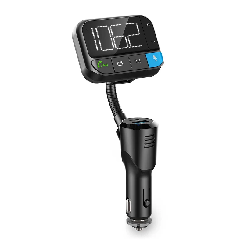 FM-Audiotransmitter voor Auto Zwanenhals - Handenvrij bellen / Luidsprekerfunctie - 2.00"