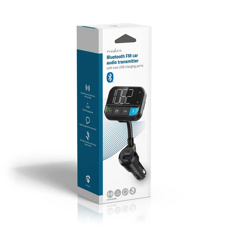 FM-Audiotransmitter voor Auto Zwanenhals - Handenvrij bellen / Luidsprekerfunctie - 2.00"