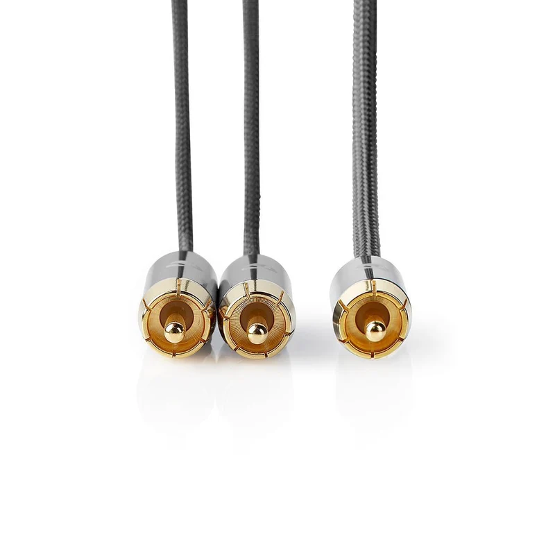 Subwoofer-Kabel RCA Male - 2x RCA Male - Verguld