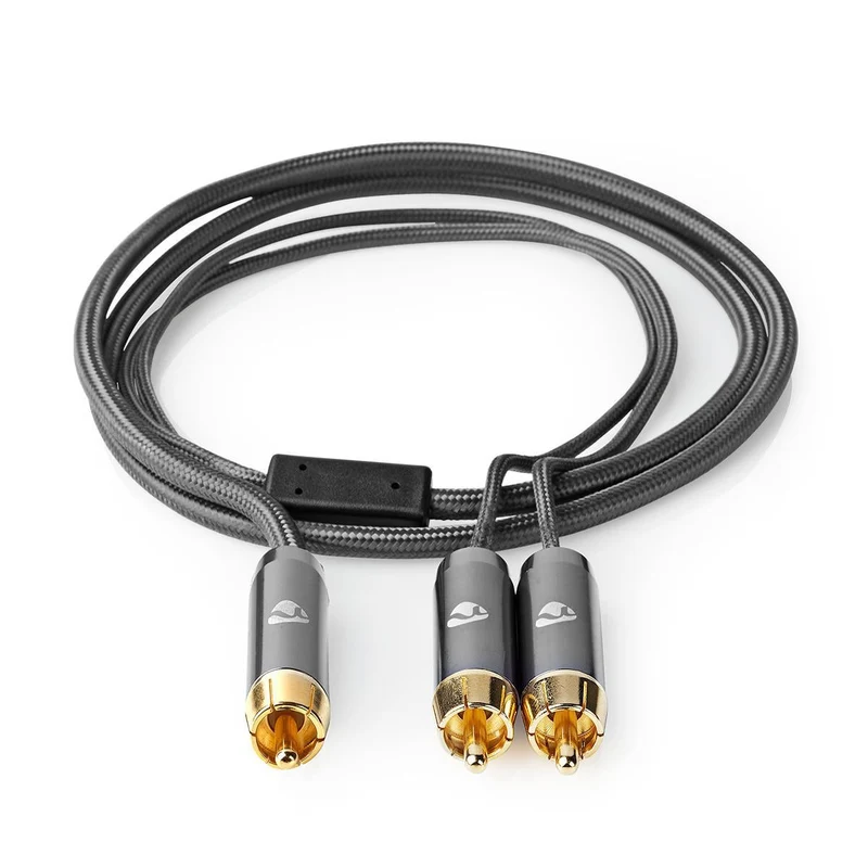 Subwoofer-Kabel RCA Male - 2x RCA Male - Verguld