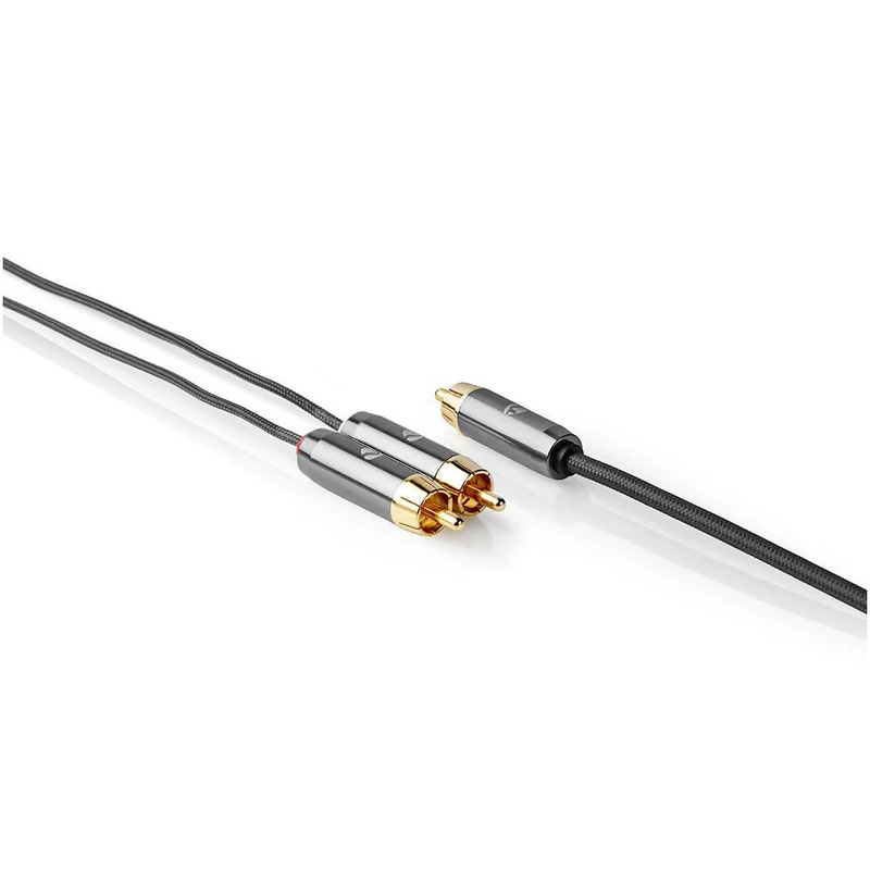 Subwoofer-Kabel RCA Male - 2x RCA Male - Verguld