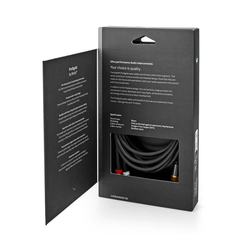 Subwoofer-Kabel RCA Male - 2x RCA Male - Verguld