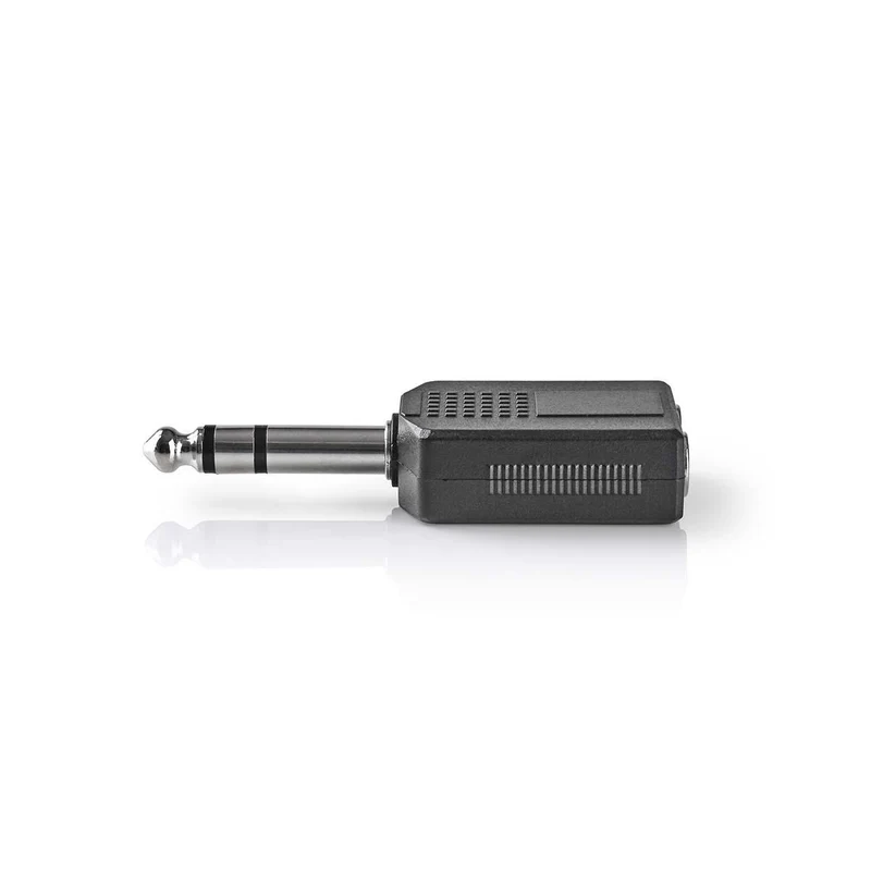Stereo-Audioadapter 6,35 mm Male - 2x 6,35 mm Female - Vernikkeld