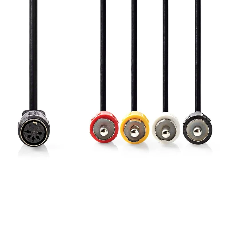 DIN-Audiokabel DIN 5-Pins Female - 4x RCA Male - Vernikkeld