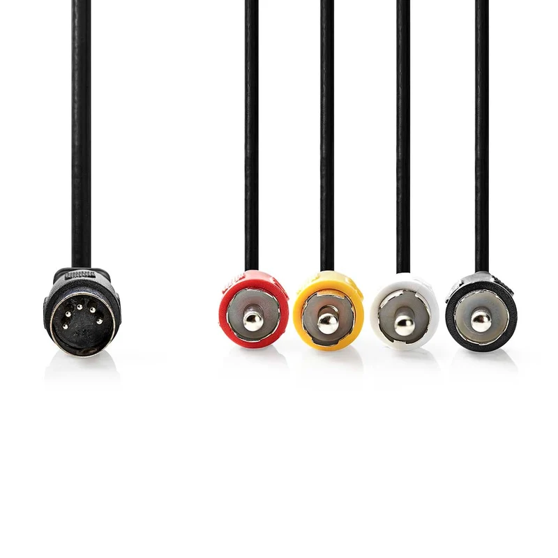 DIN-Audiokabel DIN 5-Pins Male - 4x RCA Male - Vernikkeld