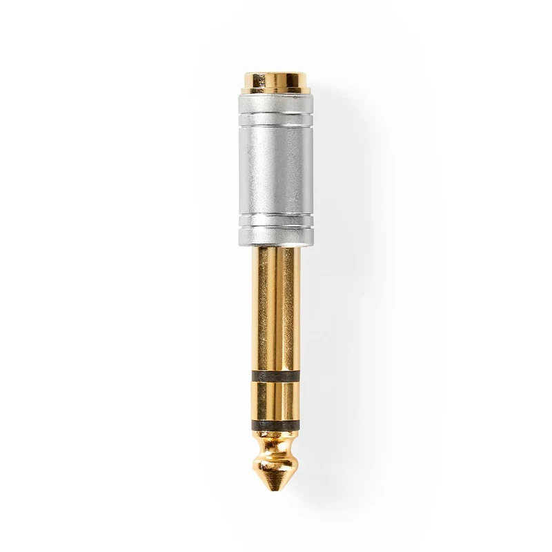 Stereo-Audioadapter 6,35 mm Male - 3,5 mm Female - Verguld