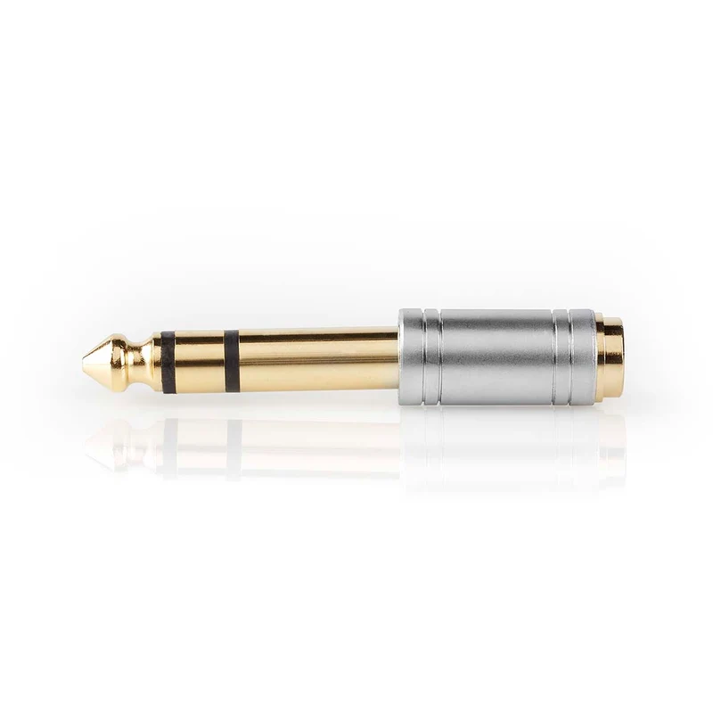 Stereo-Audioadapter 6,35 mm Male - 3,5 mm Female - Verguld