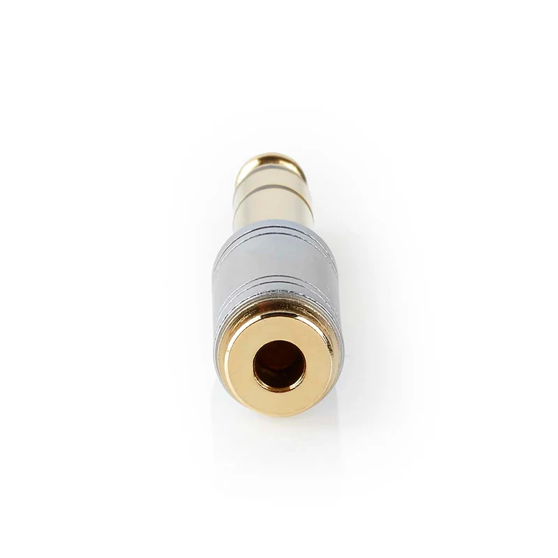 Stereo-Audioadapter 6,35 mm Male - 3,5 mm Female - Verguld