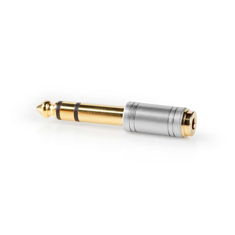 Stereo-Audioadapter 6,35 mm Male - 3,5 mm Female - Verguld