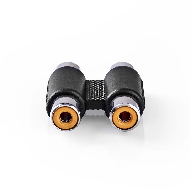 Stereo-Audioadapter 2x RCA Female - 2x RCA Female - Vernikkeld