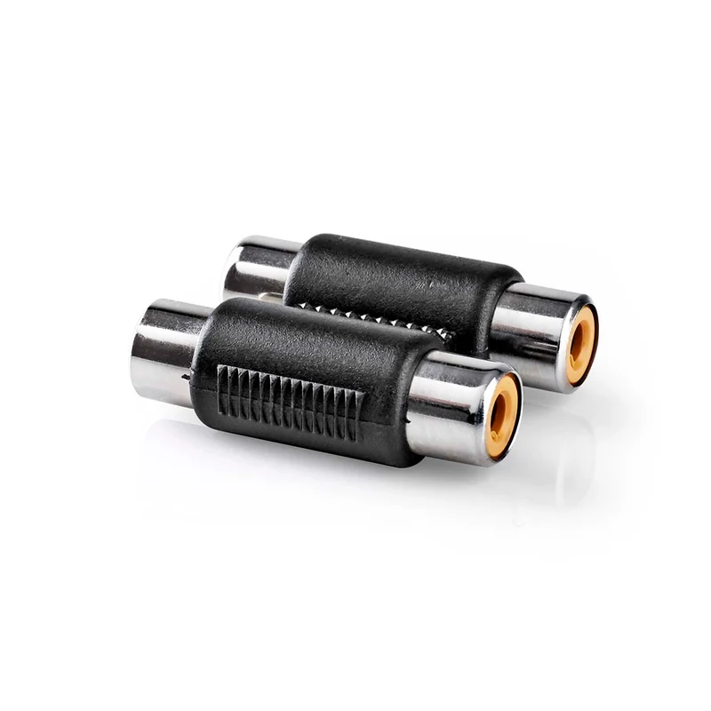 Stereo-Audioadapter 2x RCA Female - 2x RCA Female - Vernikkeld