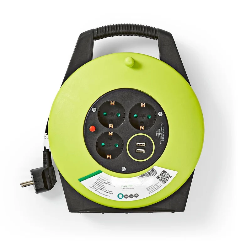 Stroomhaspel Randaarde stekker - 10.0m - 3000W