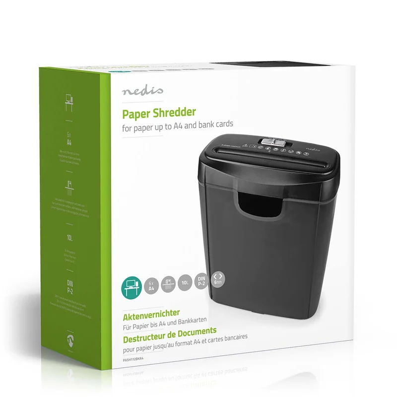 Papierversnipperaar Strips Snijden - 6x A4-pagina's - 10l