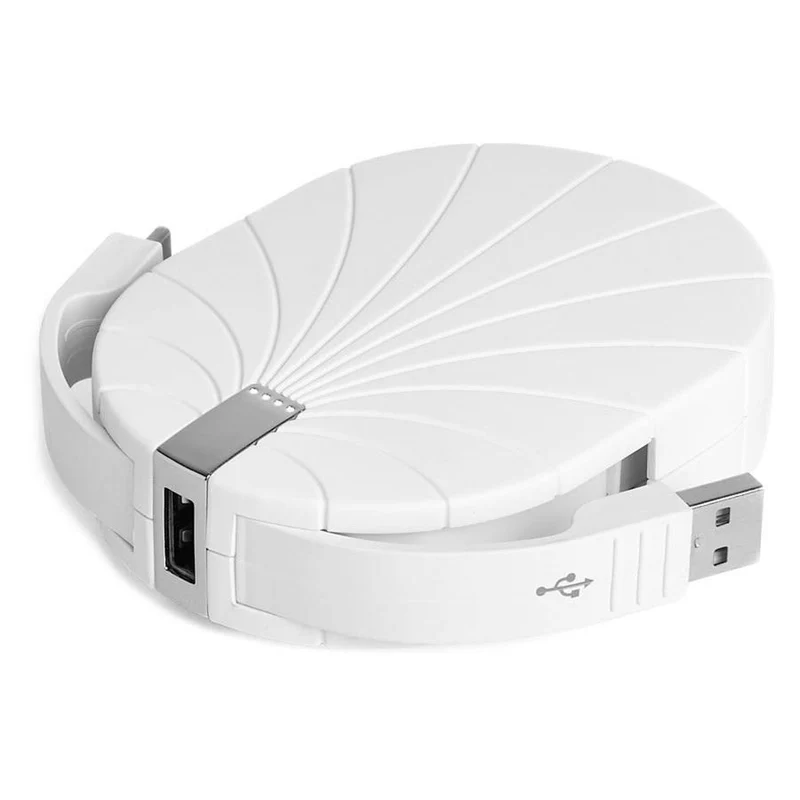 Lexon Bali 10000 mAh powerbank m. indbygget USB-C og USB-A kabel, Hvid