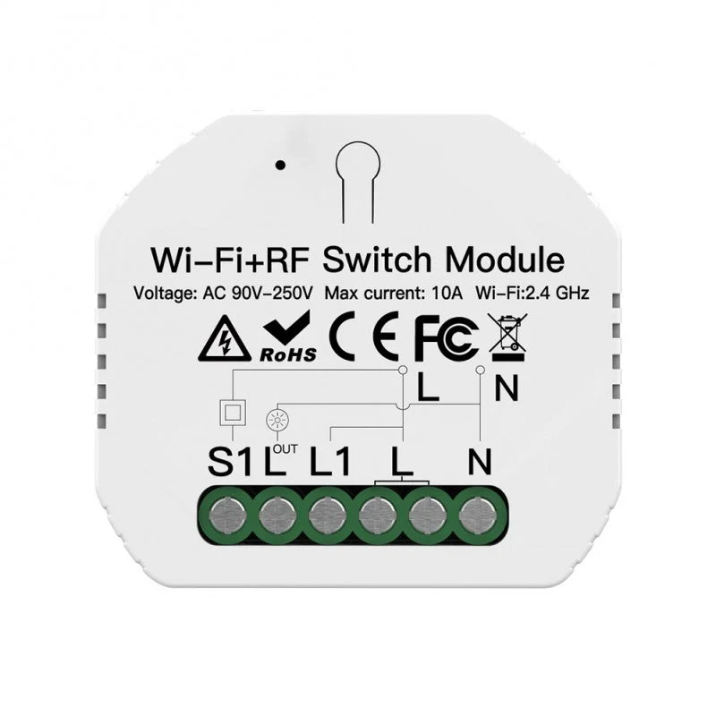 Moes Módulo Interruptor de 1 Canal - Smart WiFi + RF433