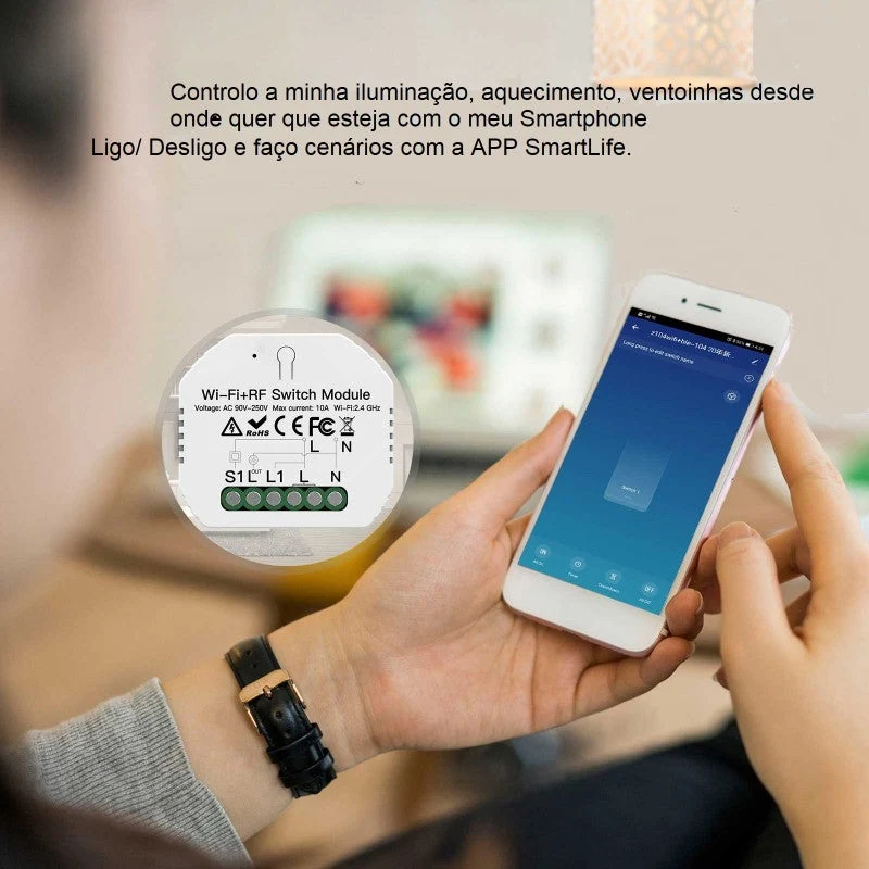 Moes Módulo Interruptor de 1 Canal - Smart WiFi + RF433