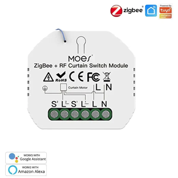Moes Módulo Interruptor de Estores / persiana / cortina - Smart Zigbee + RF433