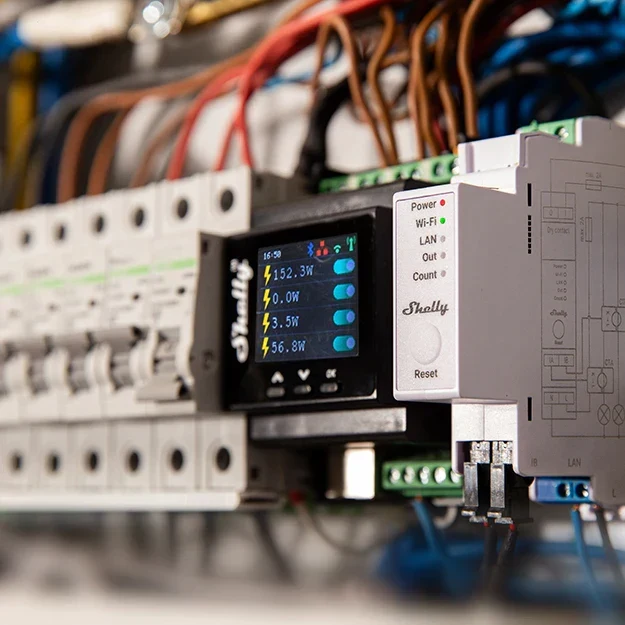 SHELLY EM-50 Pro - Módulo WiFi/BT/LAN + 2 núcleos de 50 Amperes