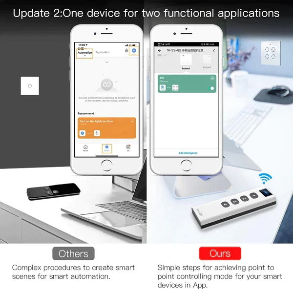 Moes Comando de cenários 4 botões SmartLife Tuya Zigbee