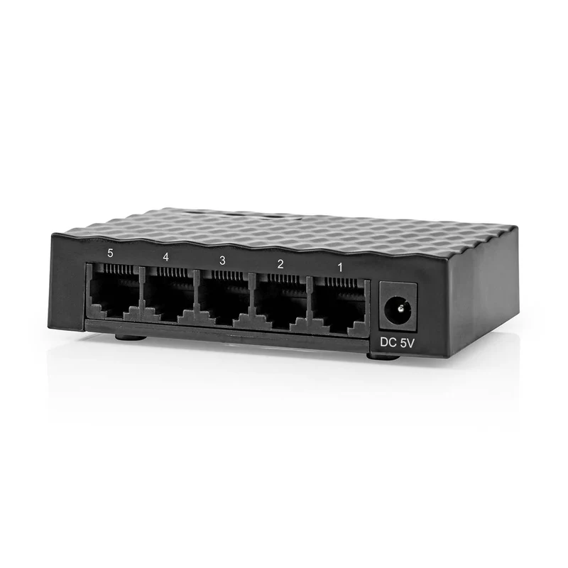 Netwerk-Switch CAT5 / CAT5e / CAT6 / CAT6a / CAT7 - Poorten: 5-Poorts poort(en) - Aantal PoE-poorten: 0