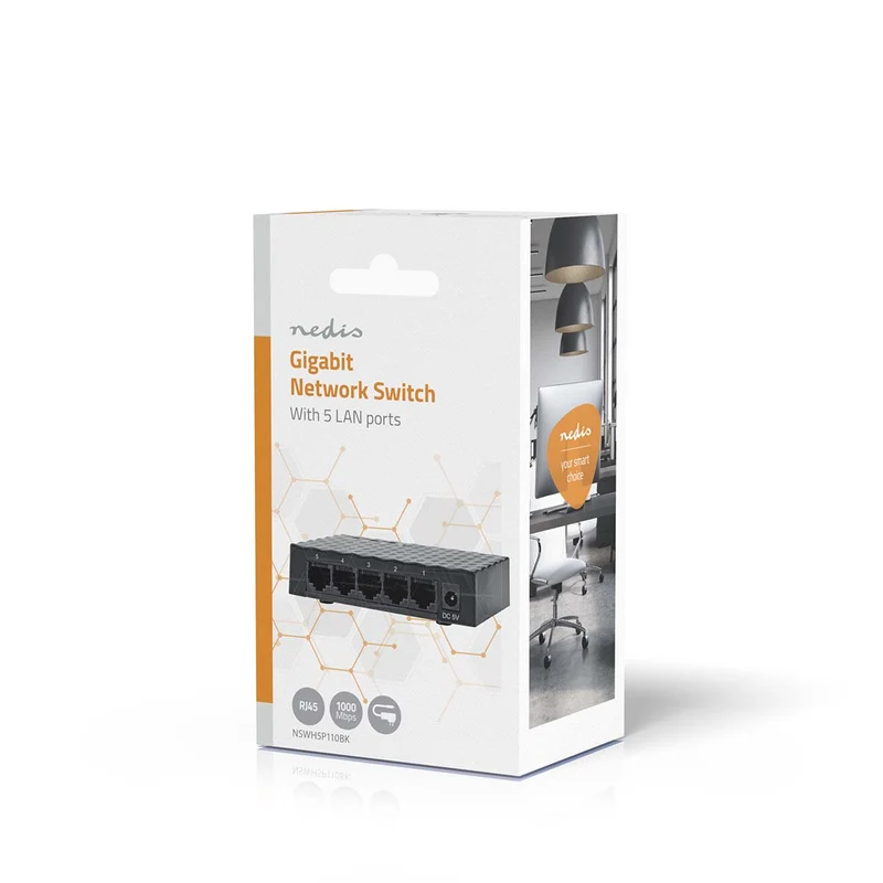Netwerk-Switch CAT5 / CAT5e / CAT6 / CAT6a / CAT7 - Poorten: 5-Poorts poort(en) - Aantal PoE-poorten: 0
