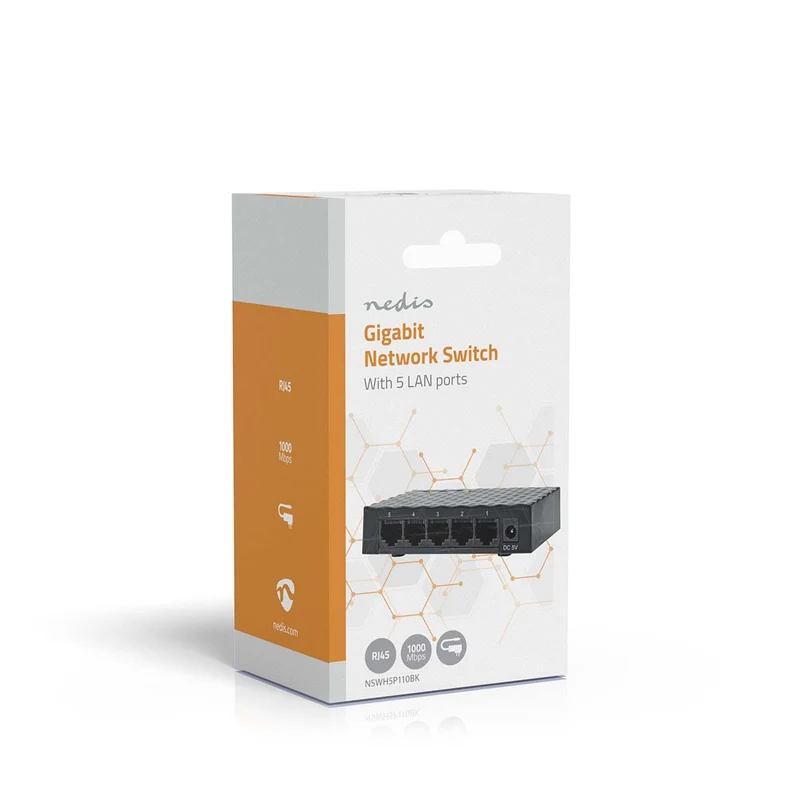 Netwerk-Switch CAT5 / CAT5e / CAT6 / CAT6a / CAT7 - Poorten: 5-Poorts poort(en) - Aantal PoE-poorten: 0