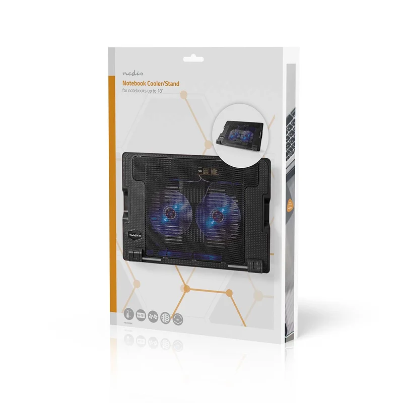Notebookstandaard Aantal ventilatoren: 2 - USB Gevoed - Aantal standen: 4