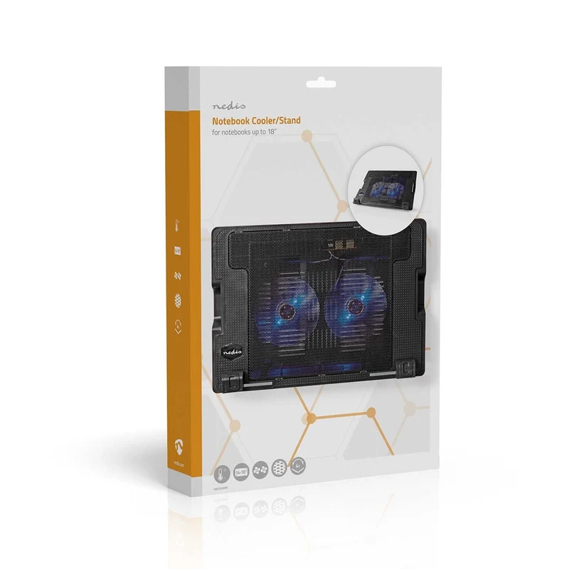 Notebookstandaard Aantal ventilatoren: 2 - USB Gevoed - Aantal standen: 4