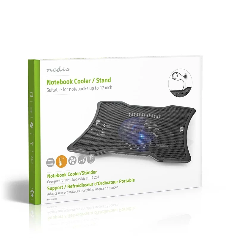 Notebookstandaard Aantal ventilatoren: 1 - USB Gevoed - Aantal standen: 2