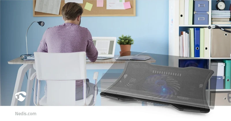 Notebookstandaard Aantal ventilatoren: 1 - USB Gevoed - Aantal standen: 2