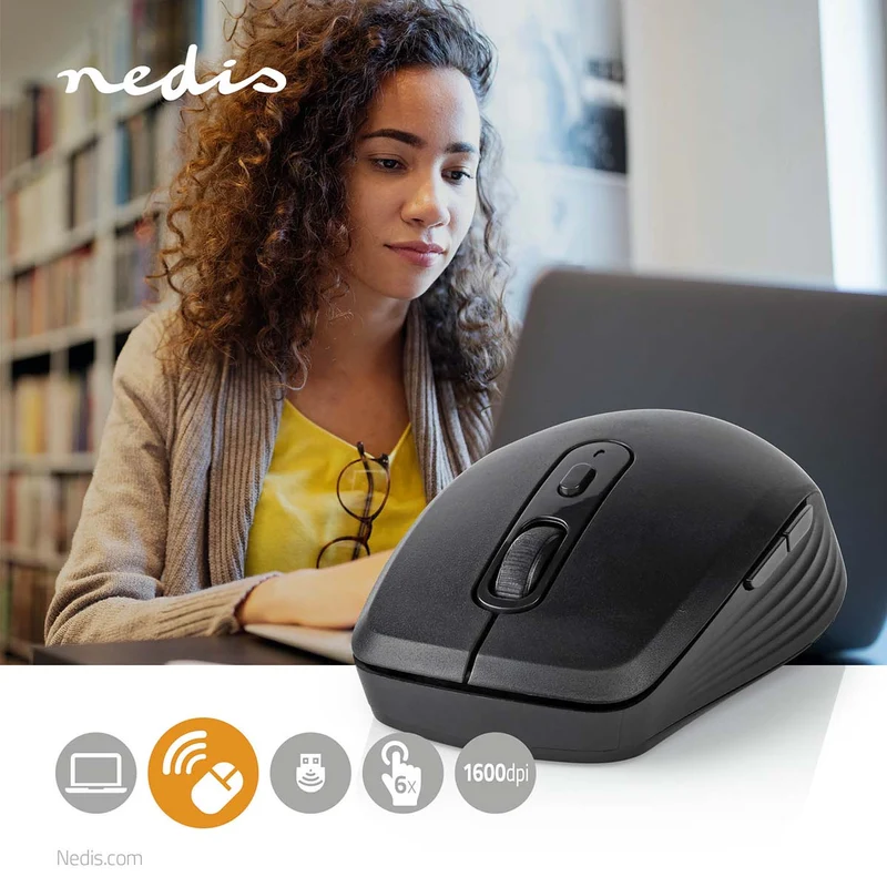 Muis Draadloos - 800 / 1200 / 1600 dpi - Instelbare DPI