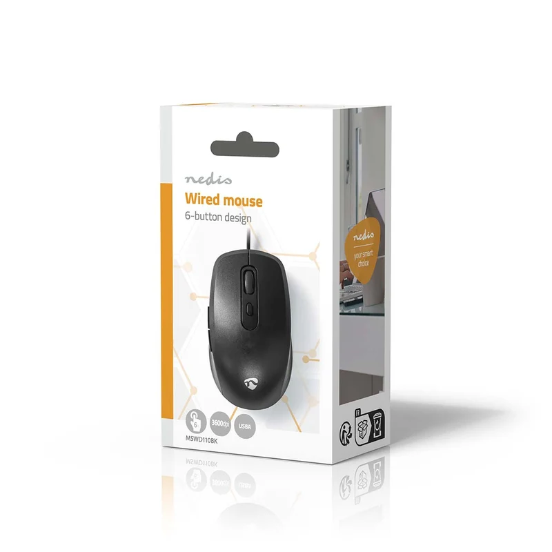 Muis Bedraad - 1200 / 1800 / 2400 / 3600 dpi - Instelbare DPI