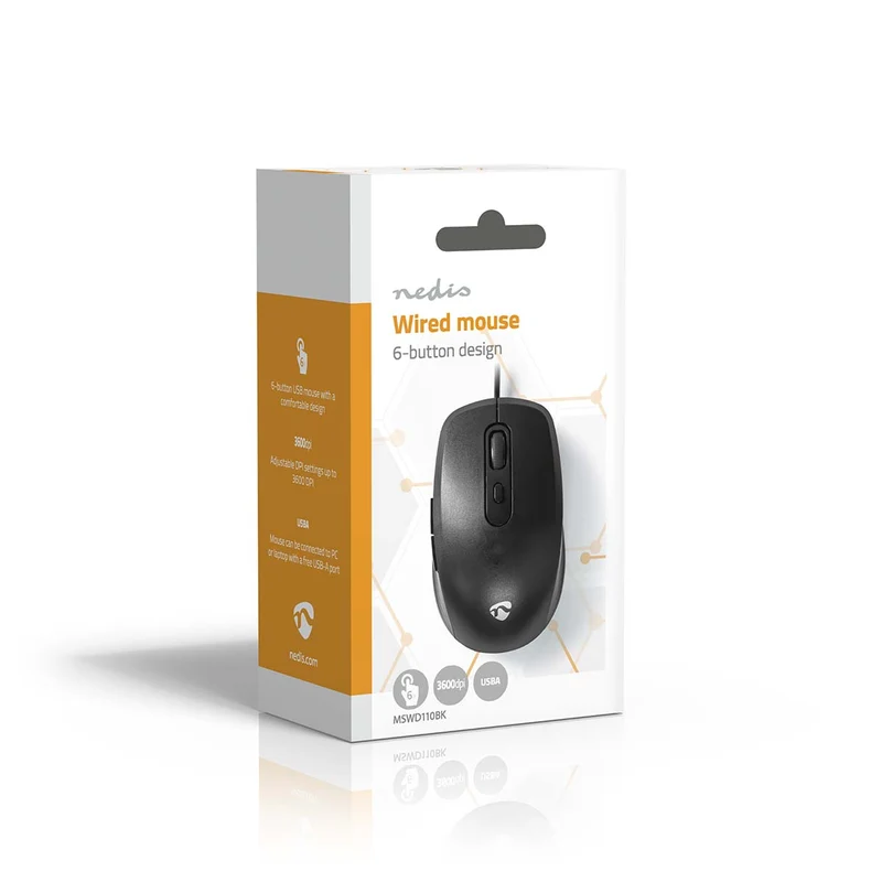 Muis Bedraad - 1200 / 1800 / 2400 / 3600 dpi - Instelbare DPI