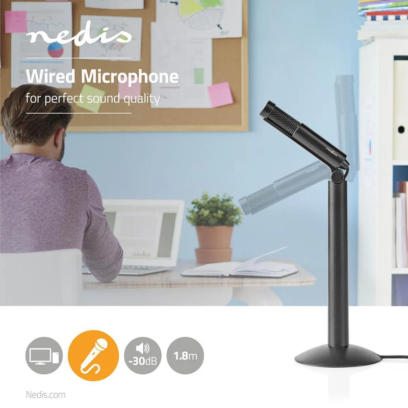 Microfoon Apparaat: Desktop / Notebook / Smartphone / Tablet - Bedraad - 1x 3.5 mm Audio Out