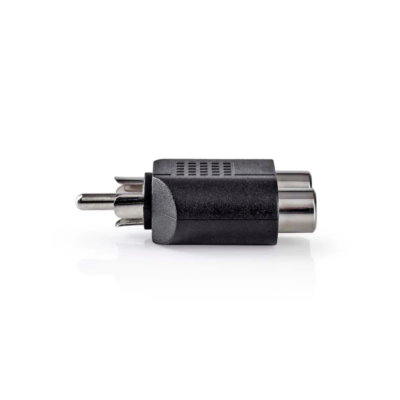 Subwoofer-Adapter RCA Male - 2x RCA Female - Vernikkeld