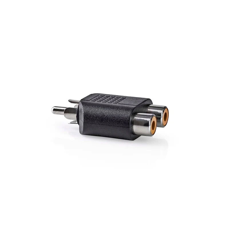 Subwoofer-Adapter RCA Male - 2x RCA Female - Vernikkeld