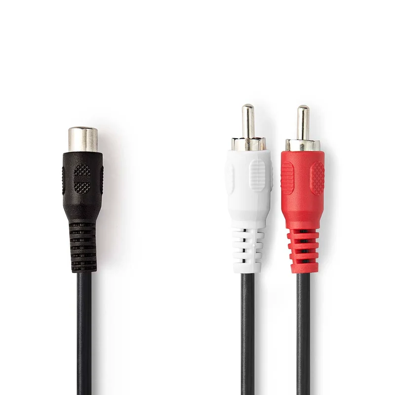 Stereo-Audiokabel 2x RCA Male - RCA Female - Vernikkeld