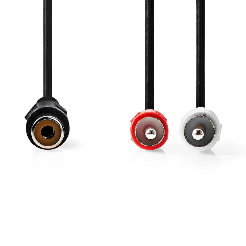 Stereo-Audiokabel 2x RCA Male - RCA Female - Vernikkeld